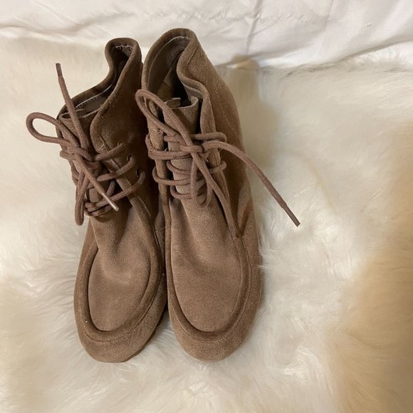 Michael Kors Tan Suede Rory Wedge Bootie, Size 7 - Picture 2 of 14